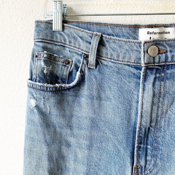 Reformation High & Skinny Miami Destroyed Jeans 30 - Picture 8 of 12
